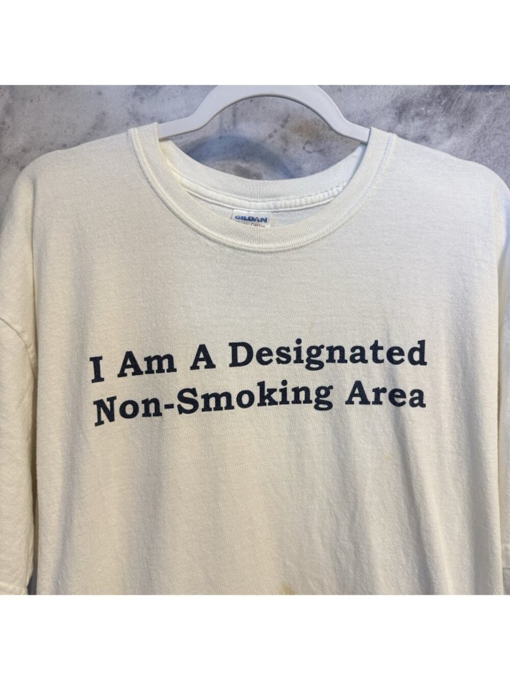 Vintage Funny "I am a designated Non Smoking Area' T Shirt Mens XL Y2K
